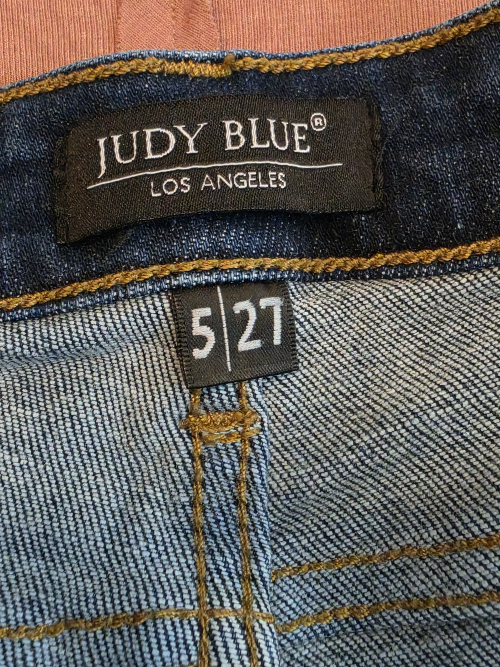 Judy Blue Slim Fit Dark Wash Straight Leg Jeans Distressed Mid Rise Womens 5/27 - Picture 7 of 9